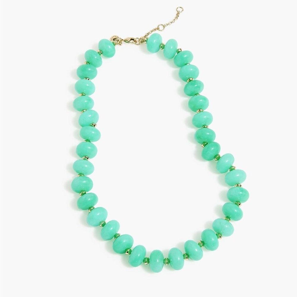 J.Crew Womens Chunky Bead Necklace Green NWT
